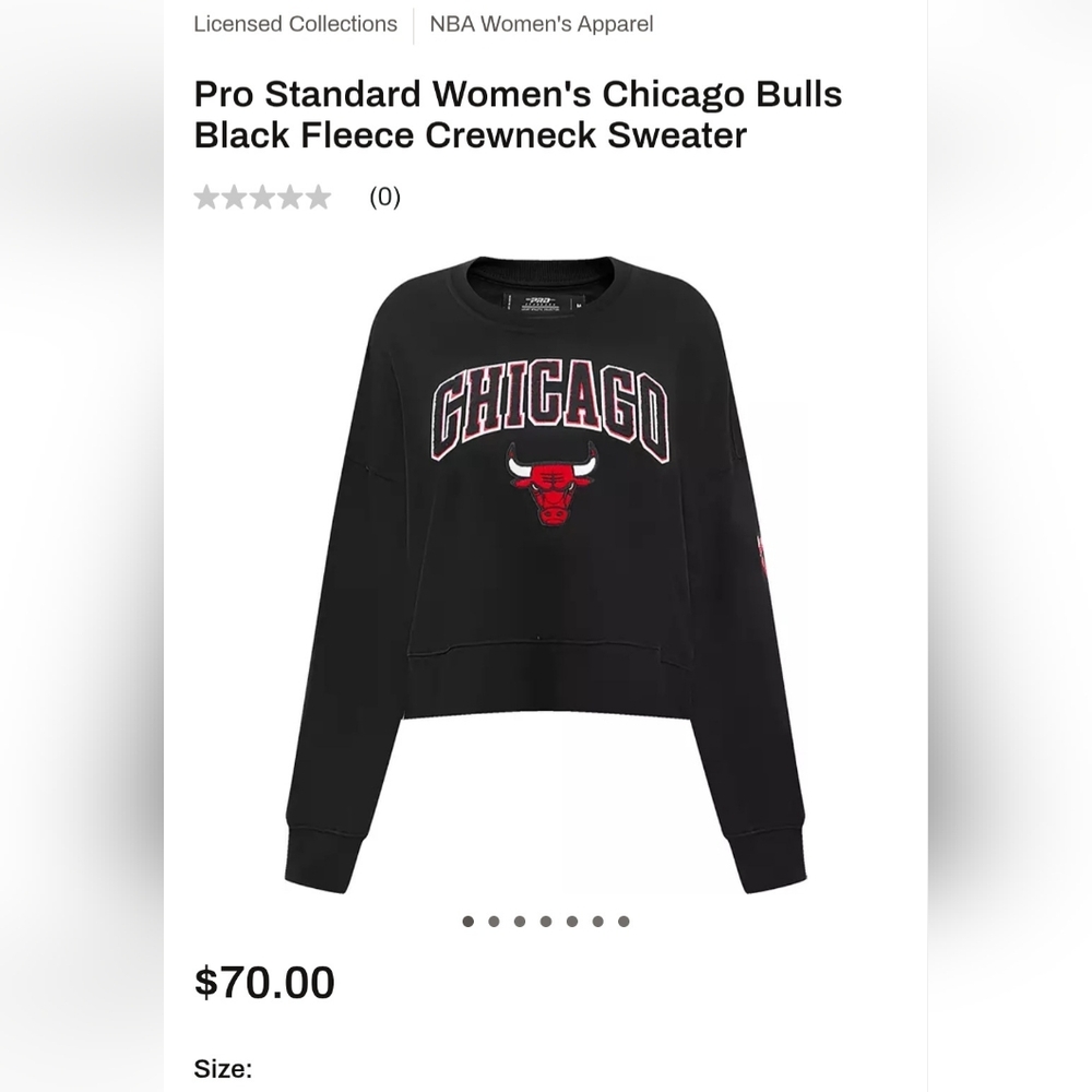 Black Chicago Bulls Crewneck Pro Standard
